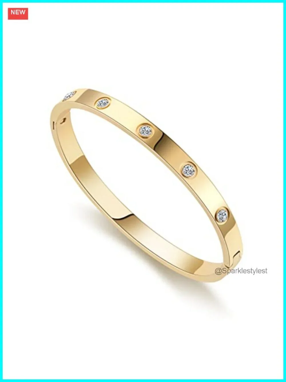 18K Gold-plated Bangle Bracelet for Women Textured Love Friendship